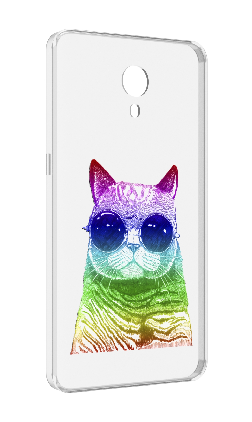 

Чехол MyPads Кот в очках для Meizu M3 Note, Прозрачный, Tocco