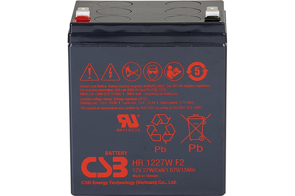 

Аккумуляторная батарея для ИБП CSB HR1227W 12В, 7.5Ач