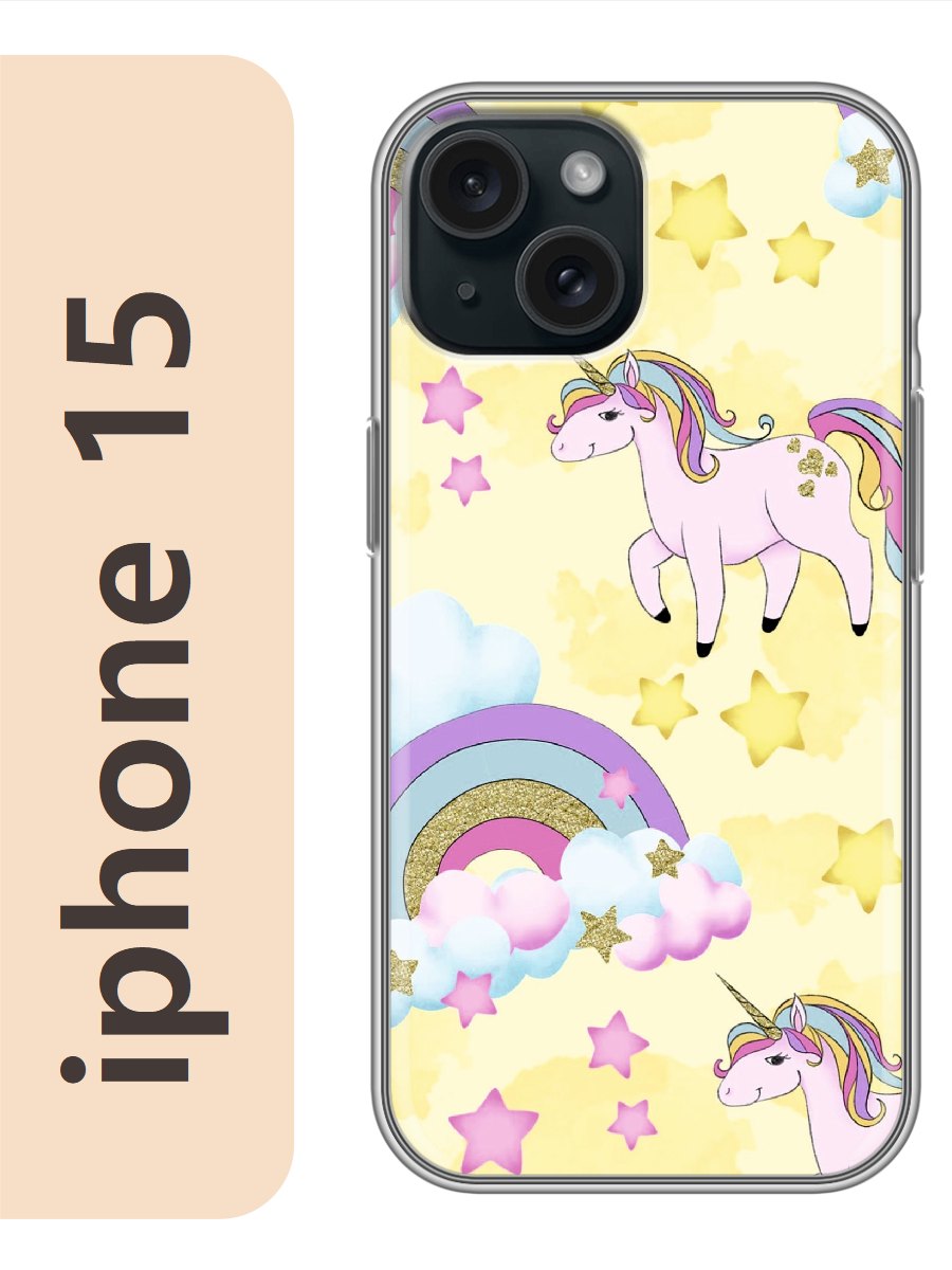 

Чехол на Apple Iphone 15 единорог 544, Прозрачный, Iph15erog