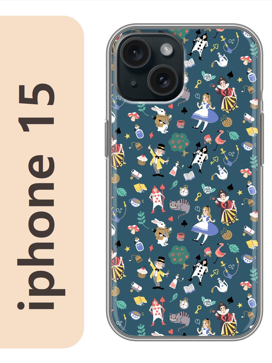 

Чехол на Apple Iphone 15 алиса в стране чудес фон 543, Iph15fone