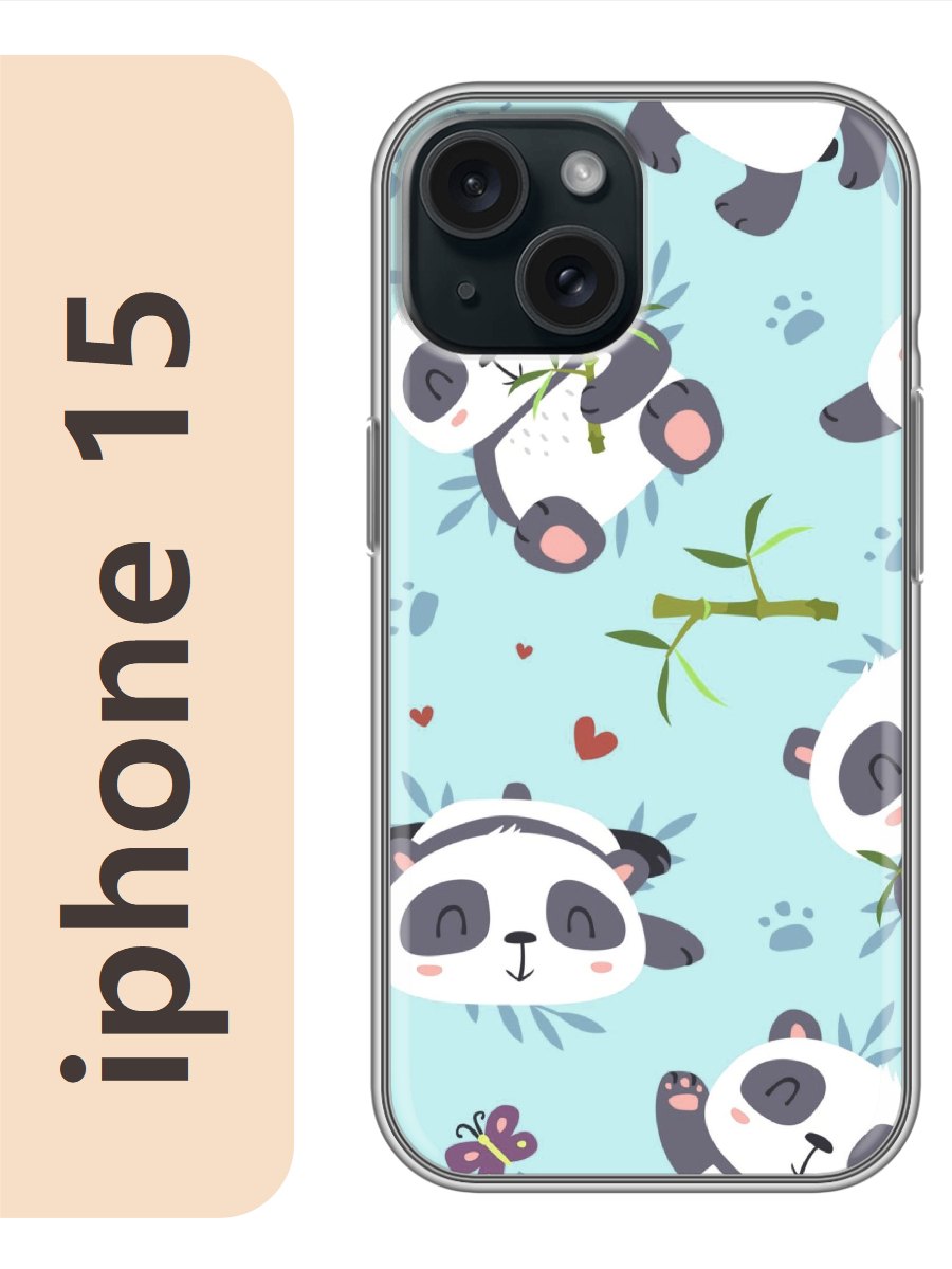 

Чехол на Apple Iphone 15 панда фон 517, Прозрачный, Iph15fone