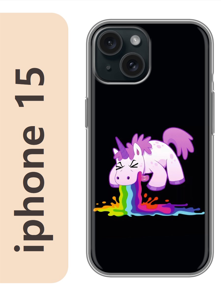 

Чехол на Apple Iphone 15 единорог 496, Прозрачный, Iph15erog