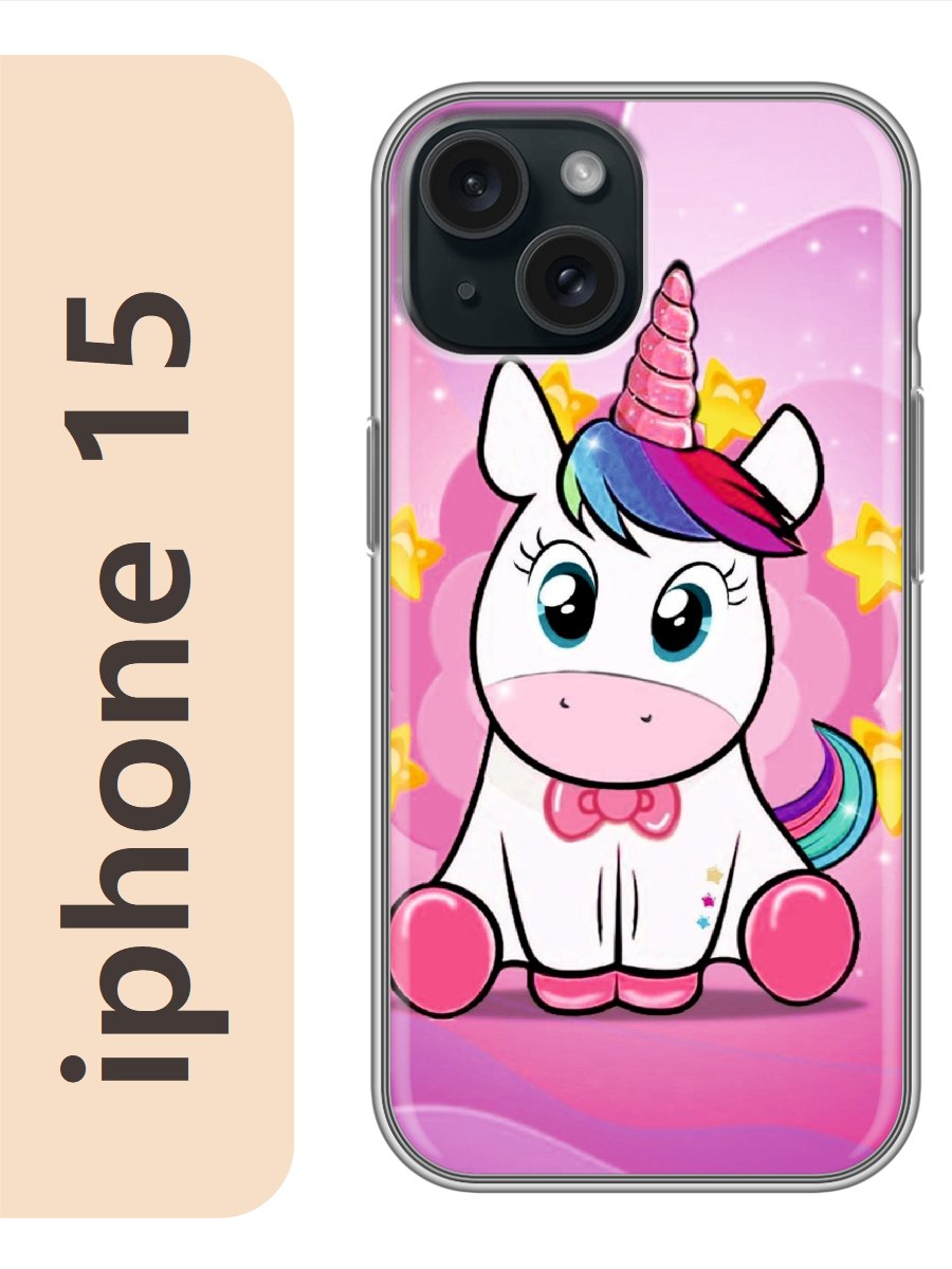 

Чехол на Apple Iphone 15 единорог 493, Прозрачный, Iph15erog