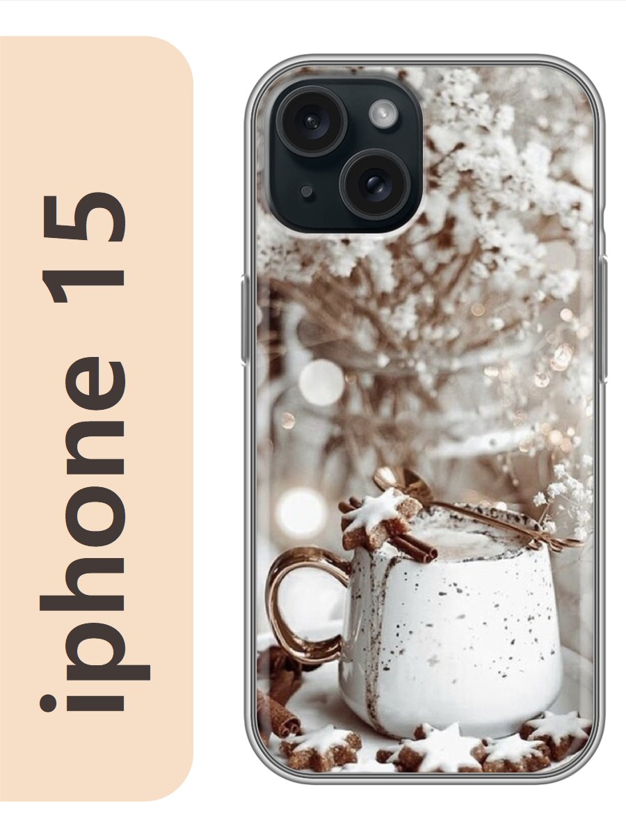 

Чехол на Apple Iphone 15 зимний принт какао 467, Прозрачный, Iph15newy