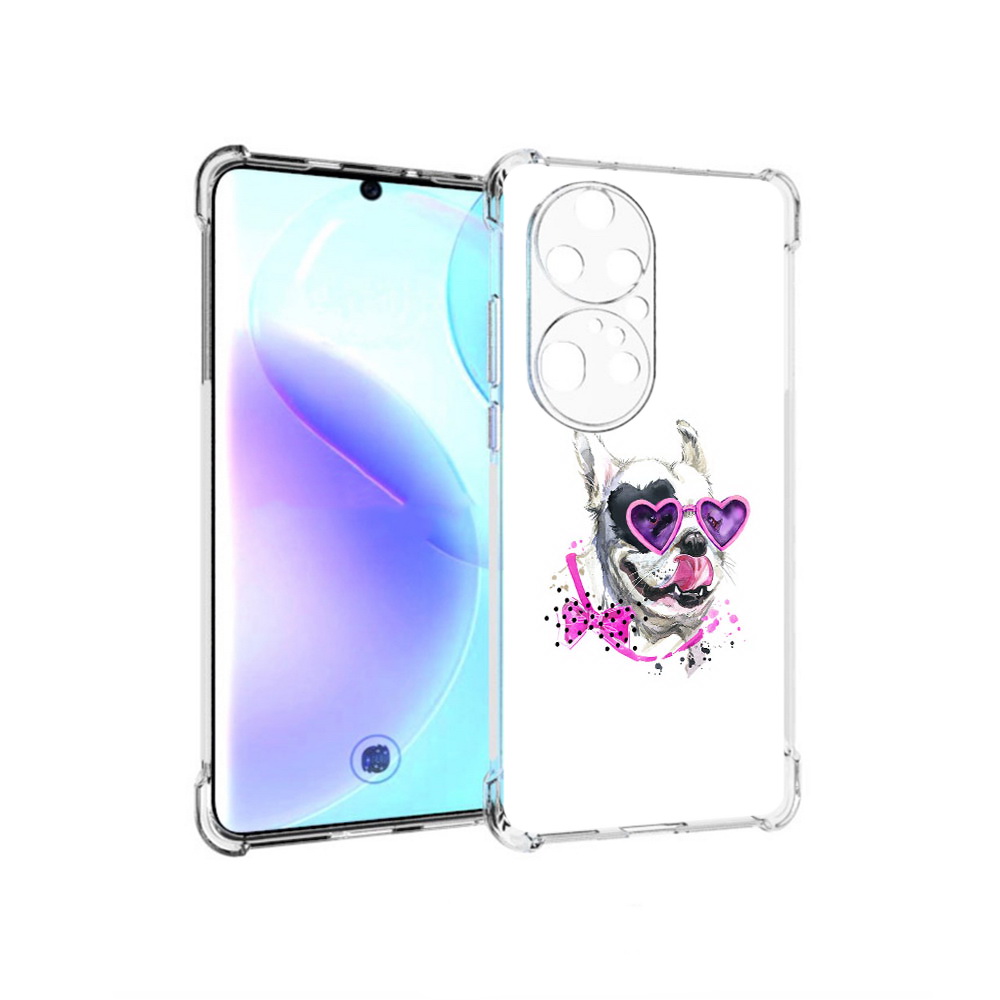 

Чехол MyPads Tocco для Huawei P50 Pro акварельный пёс, Прозрачный, Tocco