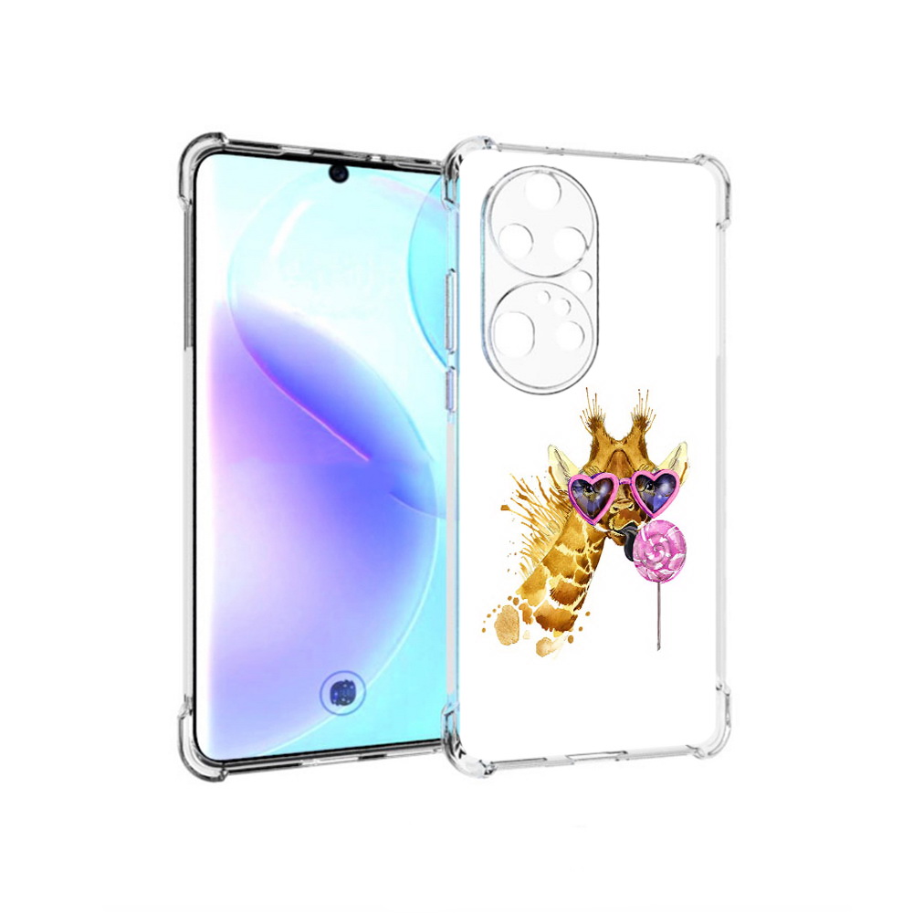 

Чехол MyPads Tocco для Huawei P50 Pro акварельный жираф, Прозрачный, Tocco