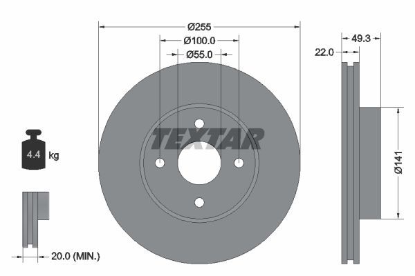 

Диск тормозной TOYOTA COROLLA (E12) 2.0 04-