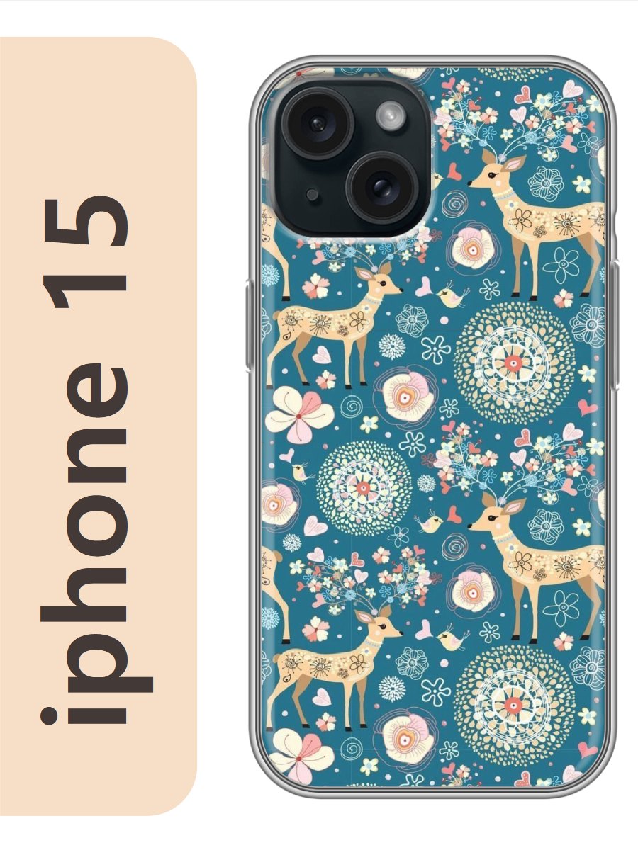 

Чехол на Apple Iphone 15 фон олени 415, Прозрачный, Iph15fone