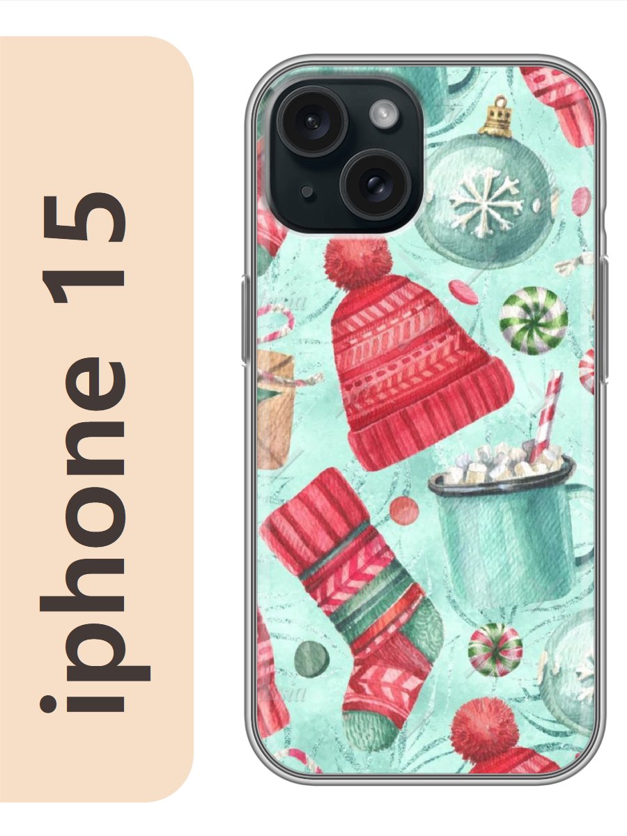 

Чехол на Apple Iphone 15 новогодний фон 414, Iph15newy