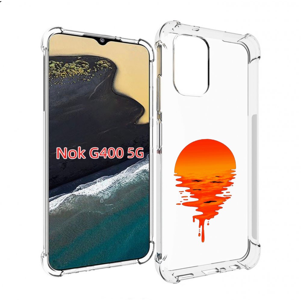

Чехол MyPads оранжевый закат на воде для Nokia G400 5G, Прозрачный, Tocco