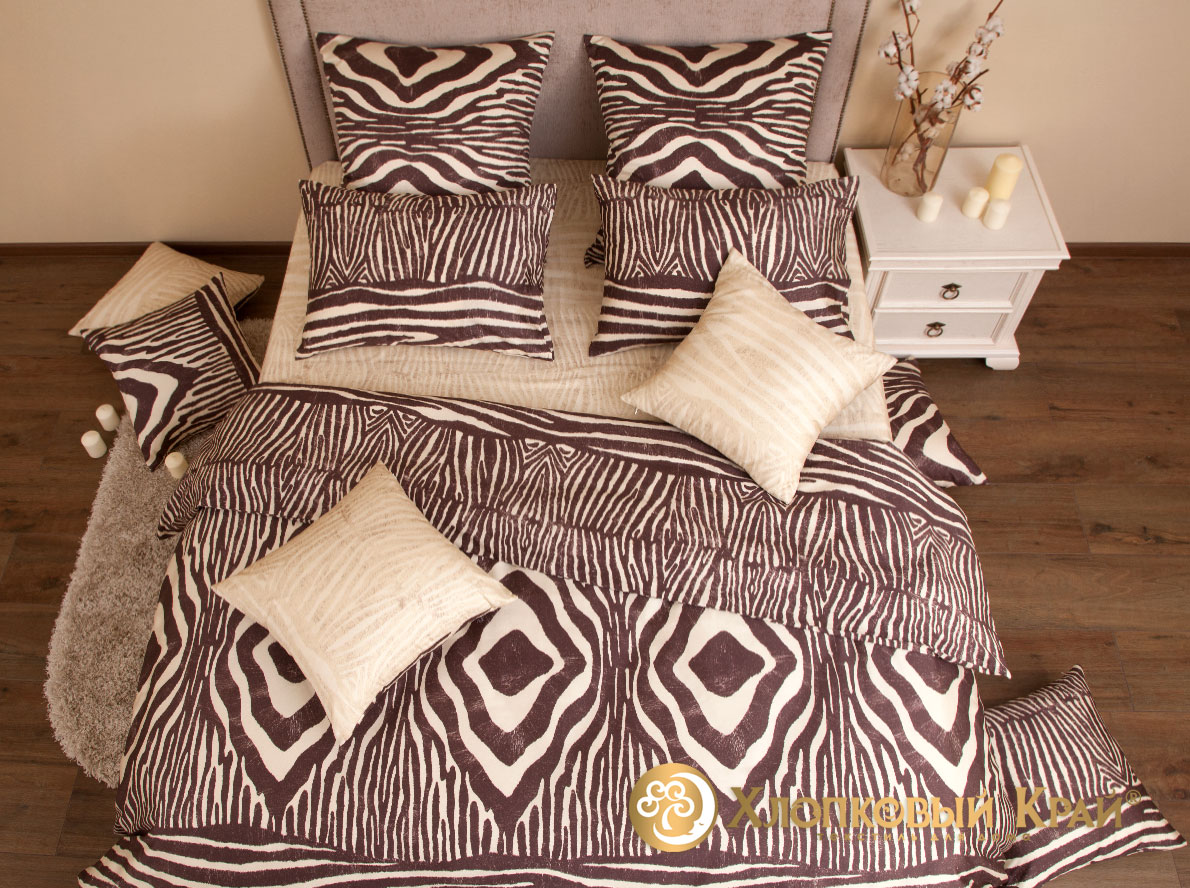 фото Комплект постельного белья "кения" 2 спальный хлопковый край