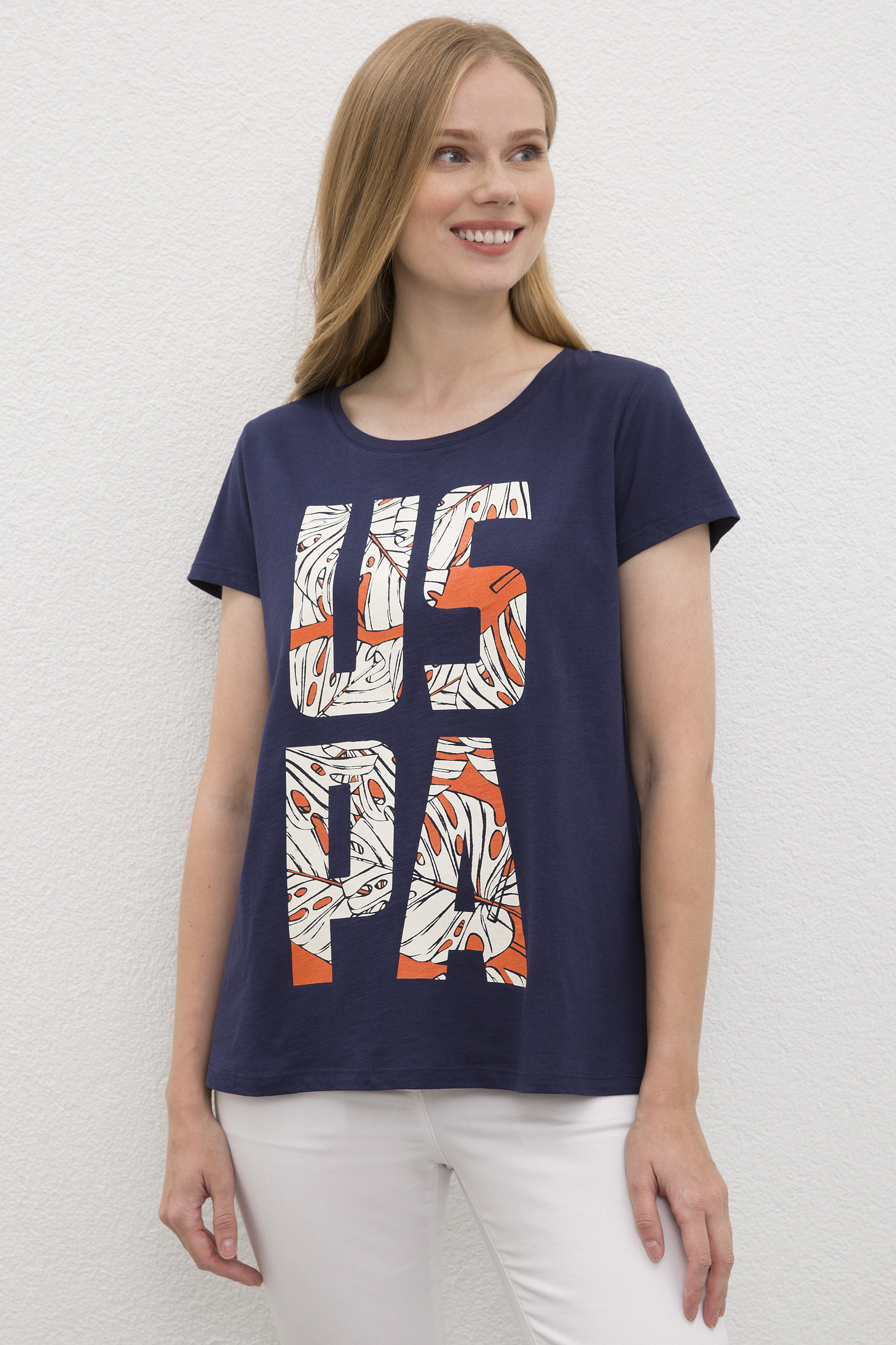 

Футболка женская U.S. POLO Assn. G082SZ0110ONDE синяя M, G082SZ0110ONDE