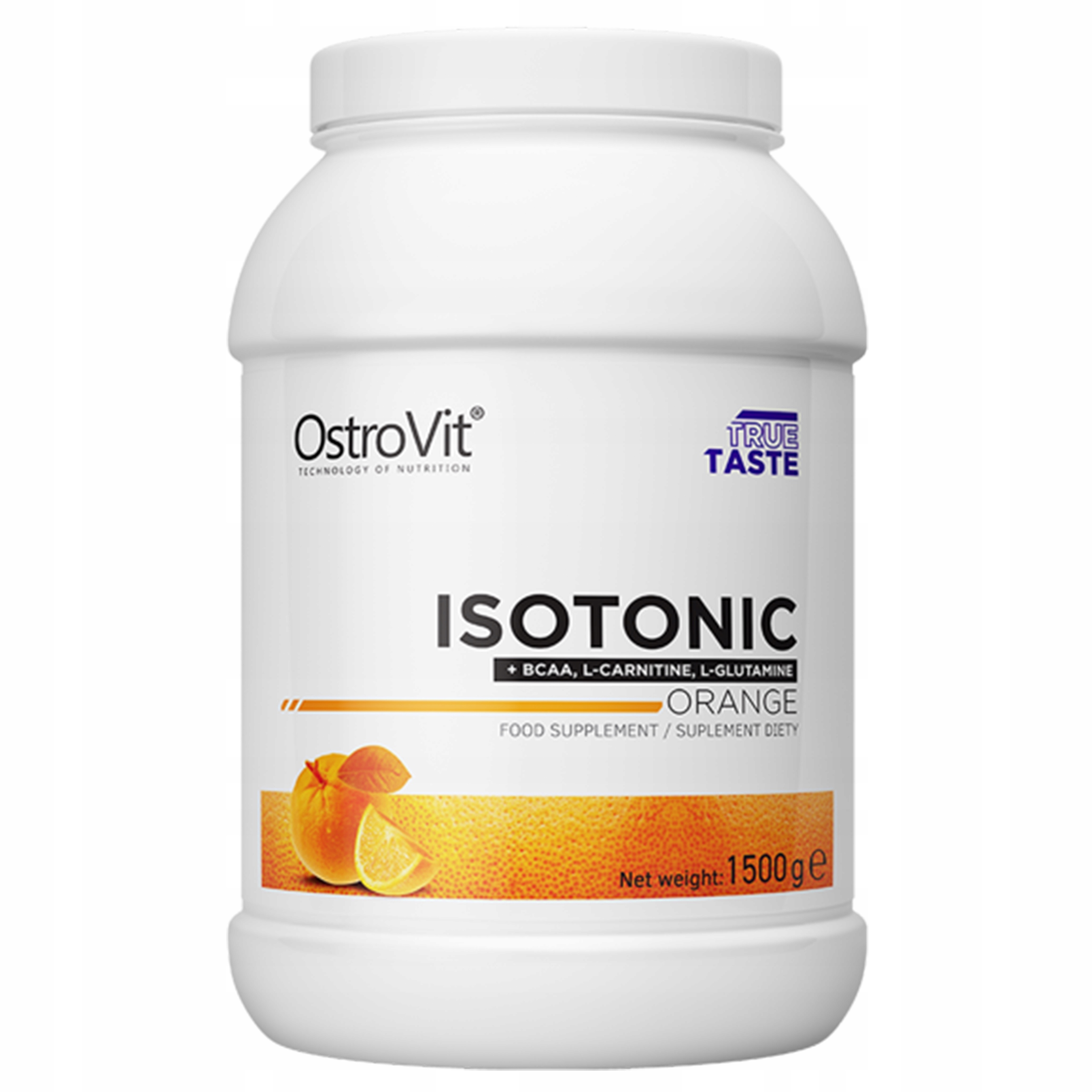 Изотоник OstroVit Isotonic + BCAA, L-Carnitine, L-Glutamine, 1500 г, апельсин