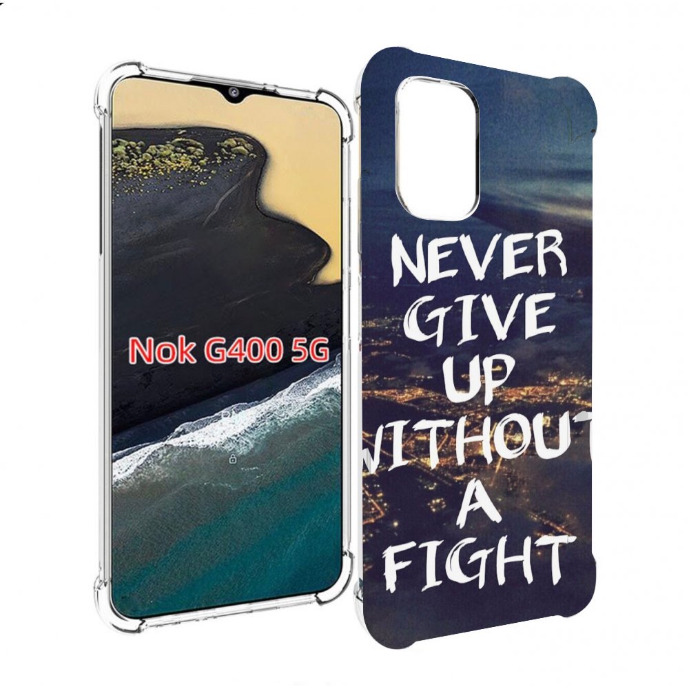 

Чехол MyPads никогда не сдавайся без боя для Nokia G400 5G, Прозрачный, Tocco
