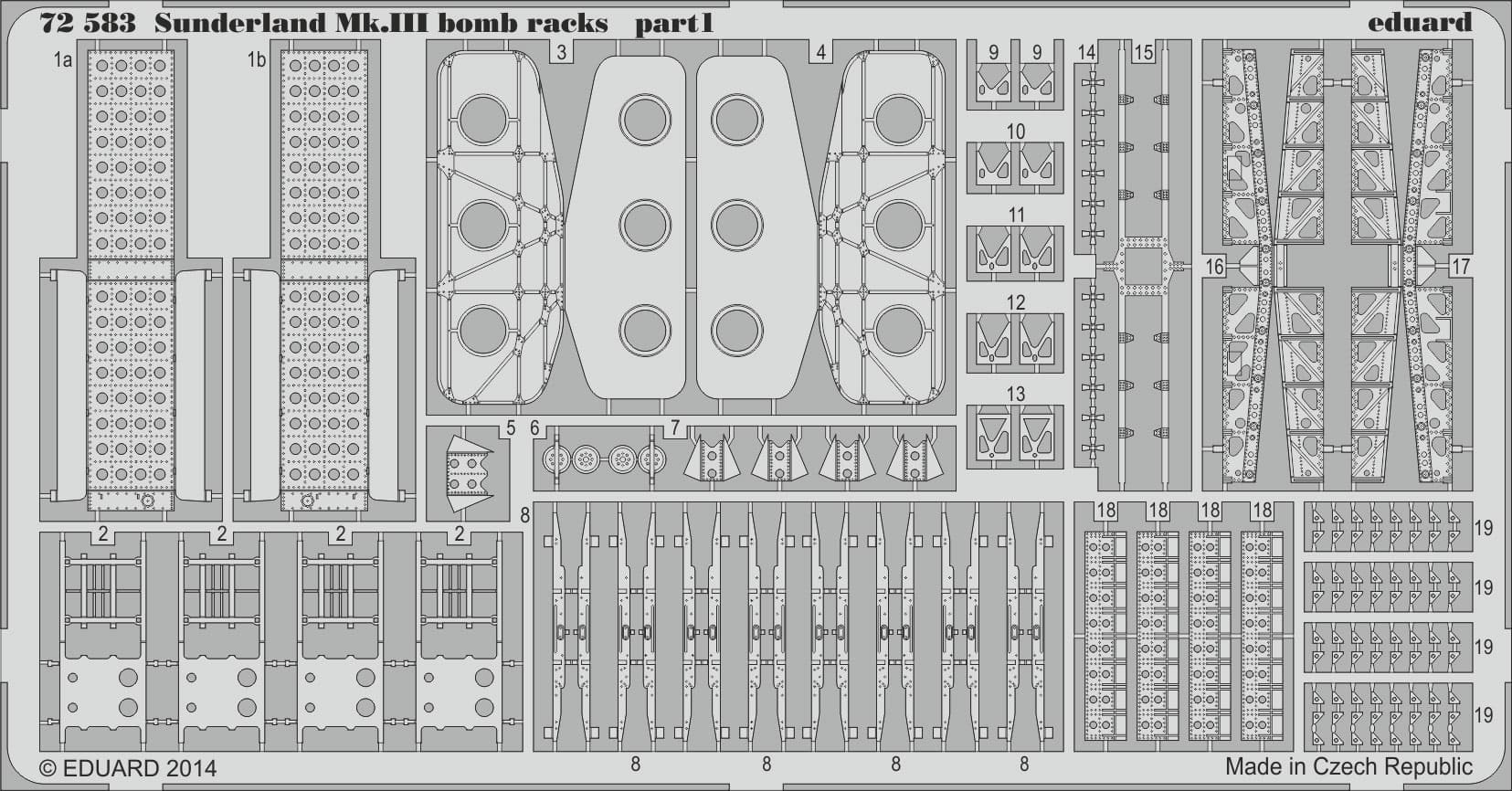 

Фототравление Eduard 72551 Sunderland Mk.I bomb racks
