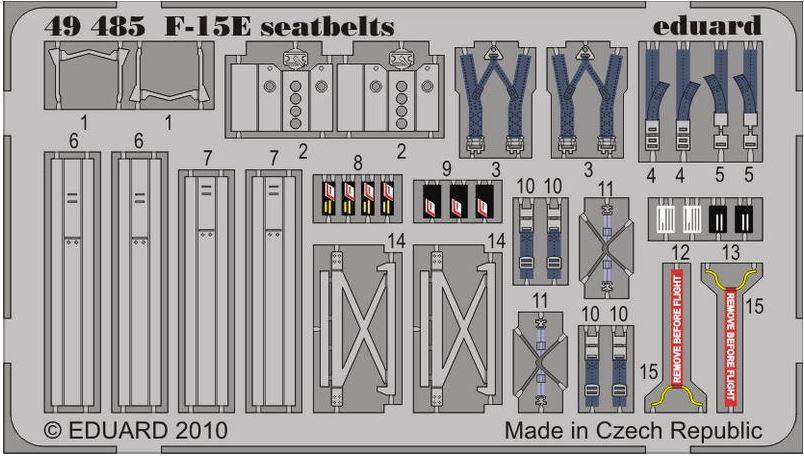 

Фототравление Eduard 49476 F-15K ремни безопасности 1/48, Цветной