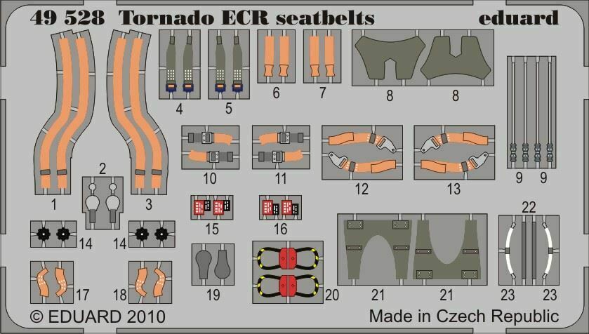 

Фототравление Eduard 49528 Tornado ECR ремни безопасности 1/48, Цветной