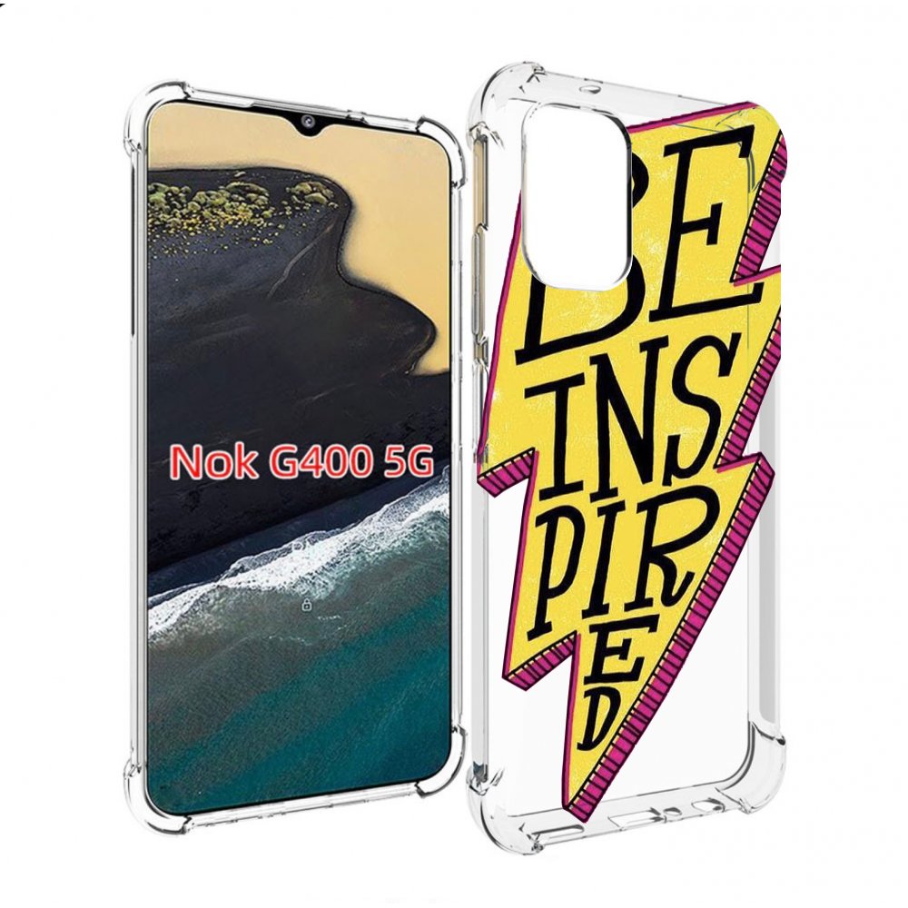 

Чехол MyPads надпись в желтой молнии для Nokia G400 5G, Прозрачный, Tocco