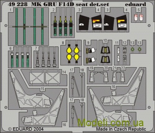 

Фототравление Eduard 49228 F-14D ejection seat 1/48