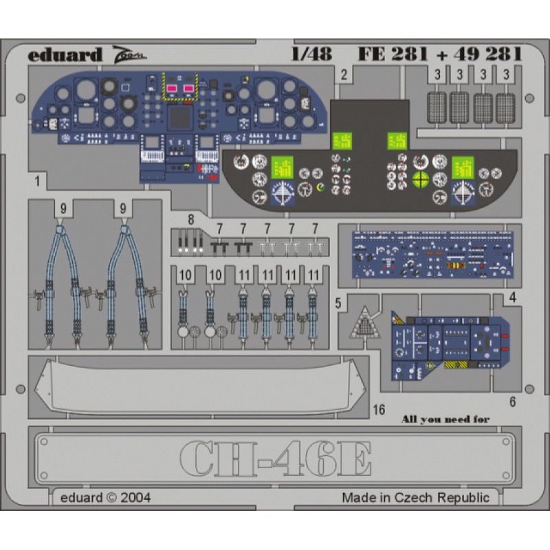 

Фототравление Eduard 49281 CH-46E интерьер 1/48