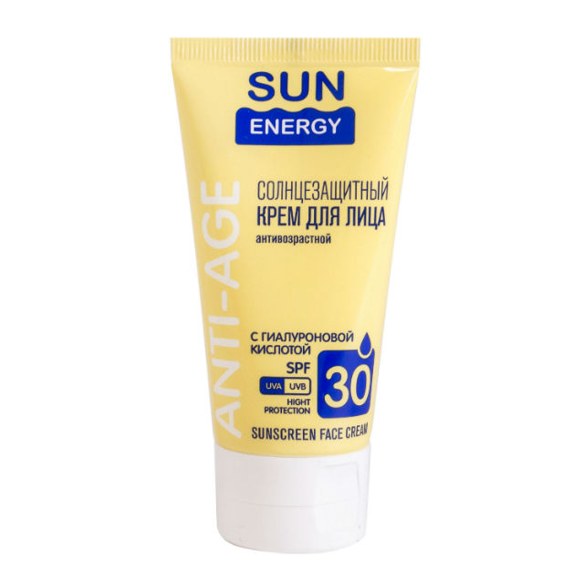 фото Солнцезащитный крем для лица sun energy с гиалуроновой кислотой spf30 50 мл