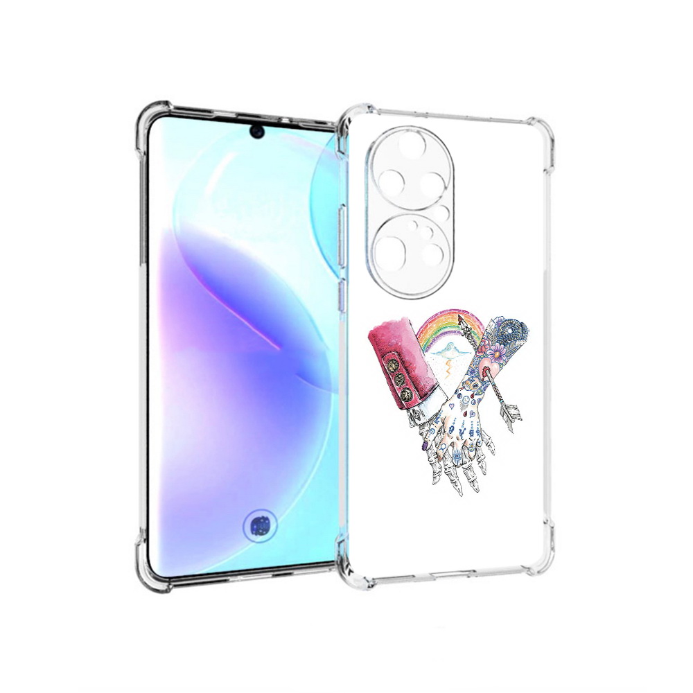 Чехол MyPads Tocco для Huawei P50 Pro абстракция руки в татуировках