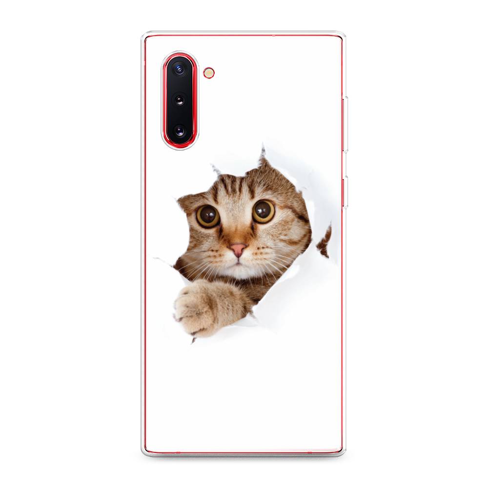 

Чехол на Samsung Galaxy Note 10 "Кот и бумага", Белый;коричневый, 28650-1
