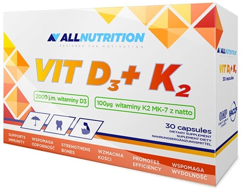 

ALLNUTRITION Vitamin D3 2000IU + K2 100mcg, 30 капсул