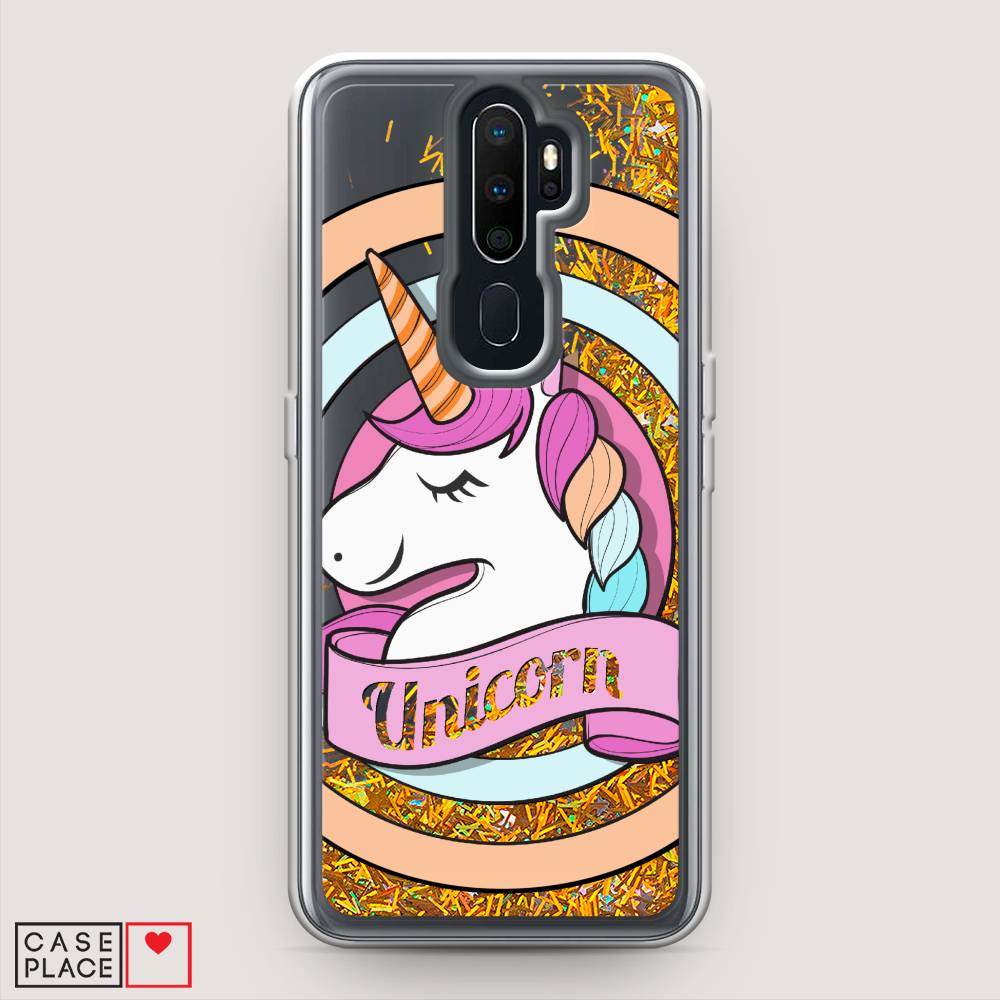 

Жидкий чехол с блестками "Unicorn зефирный" на Oppo A5 (2020), 251390-1