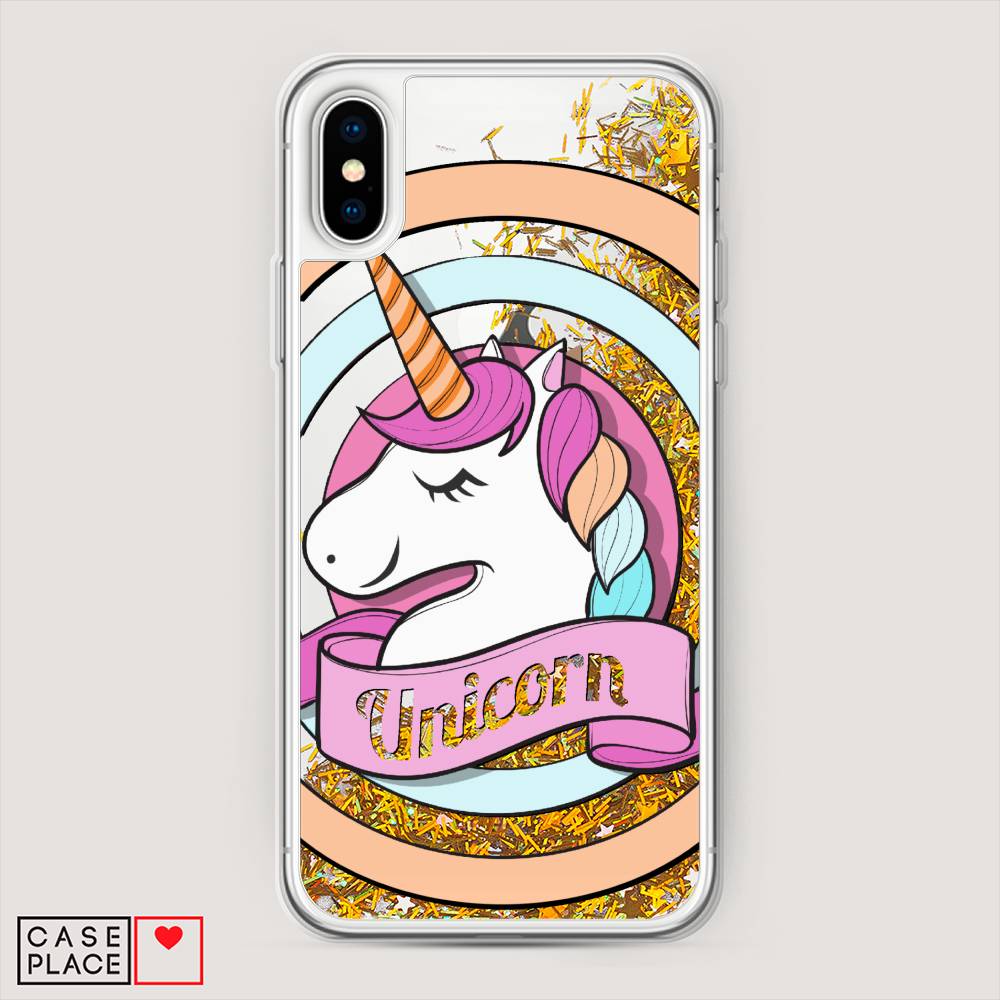 

Жидкий чехол с блестками "Unicorn зефирный" на Apple iPhone XS Max (10S Max), 11990-1