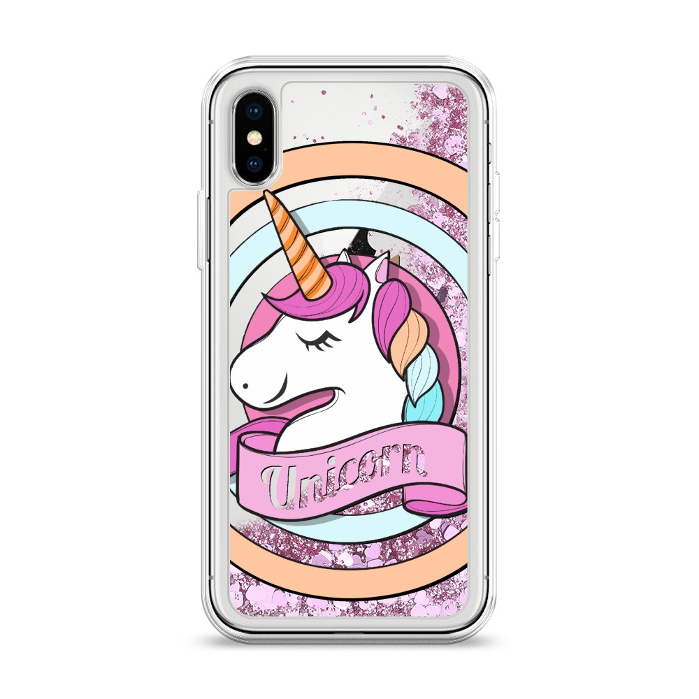 

Жидкий чехол с блестками "Unicorn зефирный" на Apple iPhone XS (10S), 11894-1