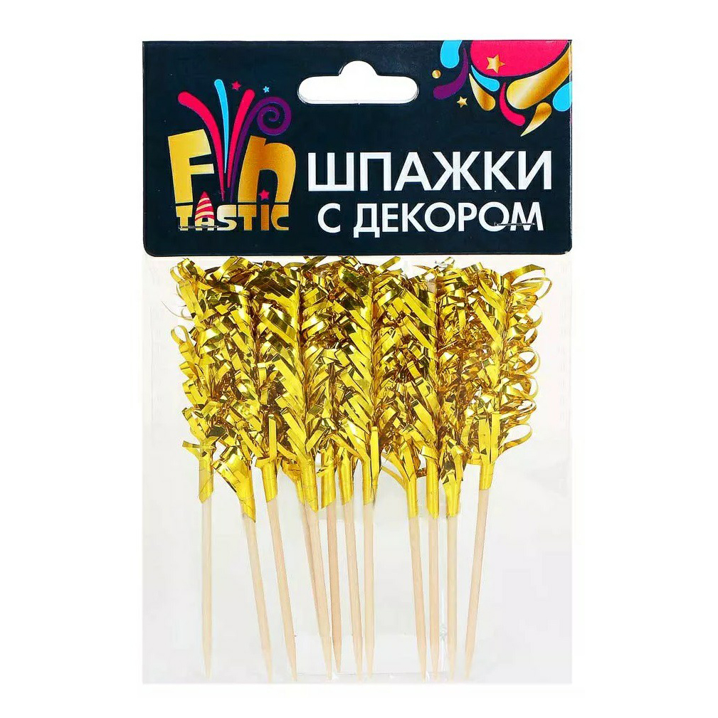 

Шпажки для закусок деревянные FNtastic с декором 12 шт в ассортименте