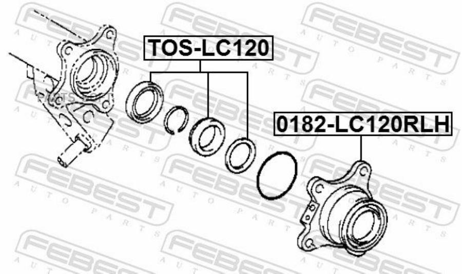 

FEBEST Ремкомплект задней полуоси, TOSLC120