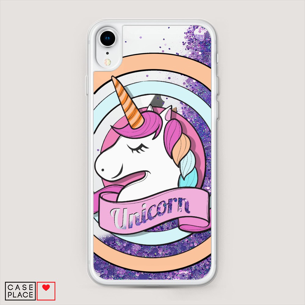 

Жидкий чехол с блестками "Unicorn зефирный" на Apple iPhone XR (10R), 12092-1