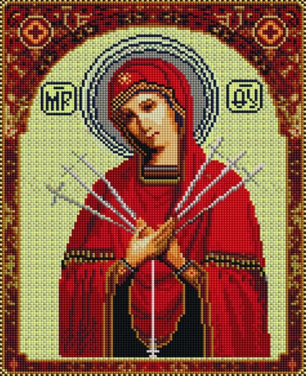 

Алмазная вышивка Painting Diamond «Богородица Семистрельная»