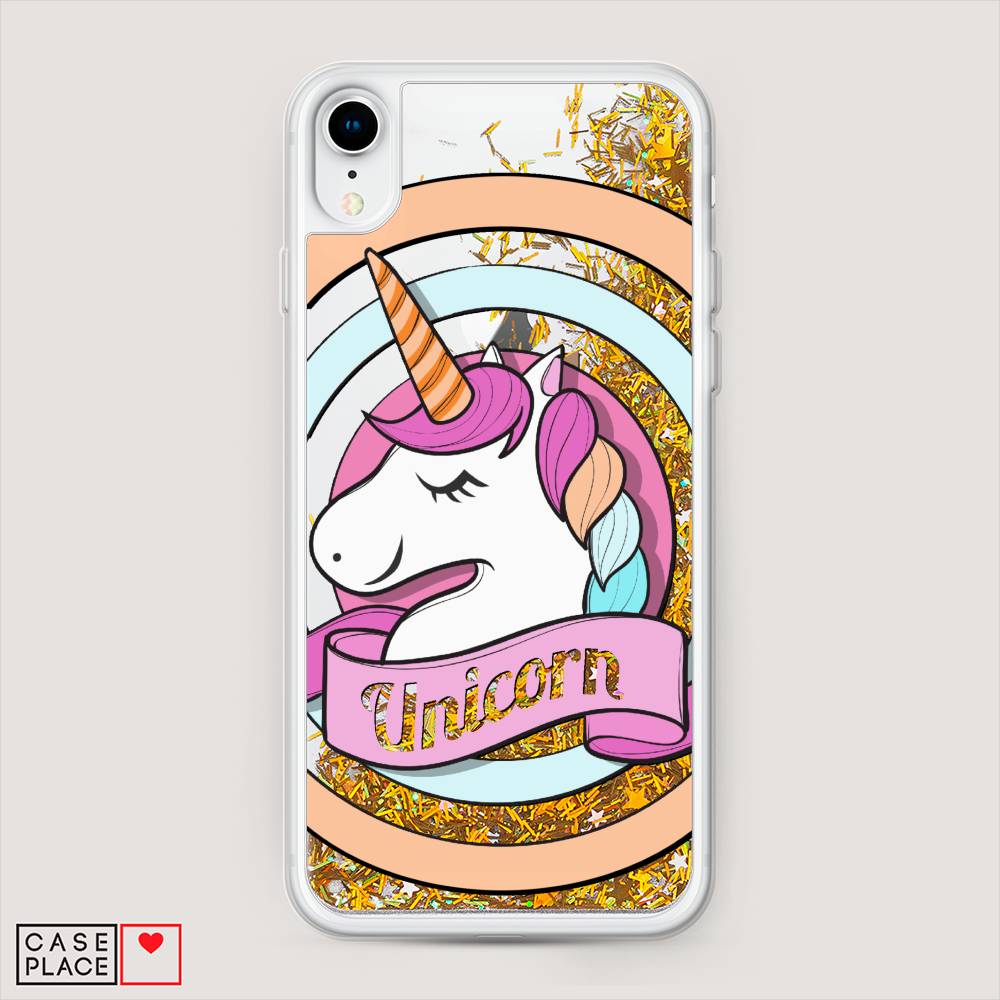 

Жидкий чехол с блестками "Unicorn зефирный" на Apple iPhone XR (10R), 12090-1