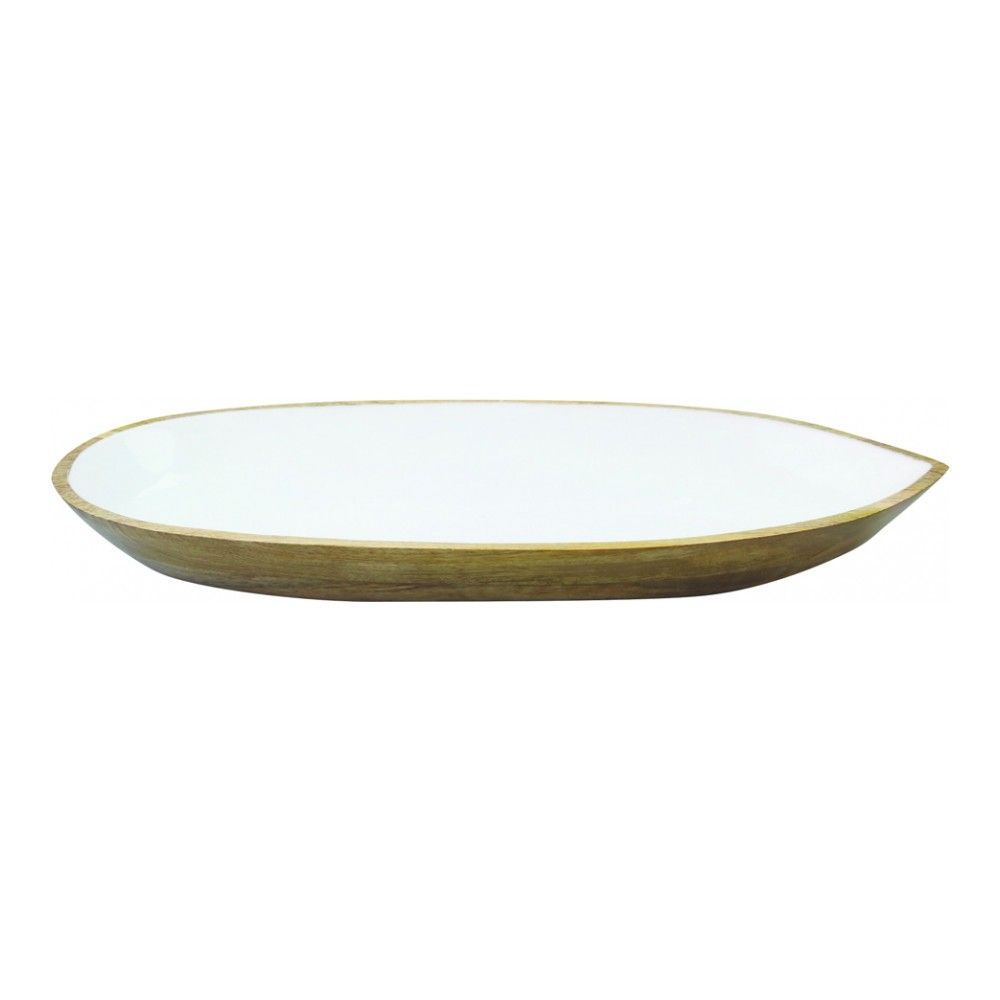 фото Блюдо сервировочное be home mango wood&white enamel 45х20 см, 100-280be