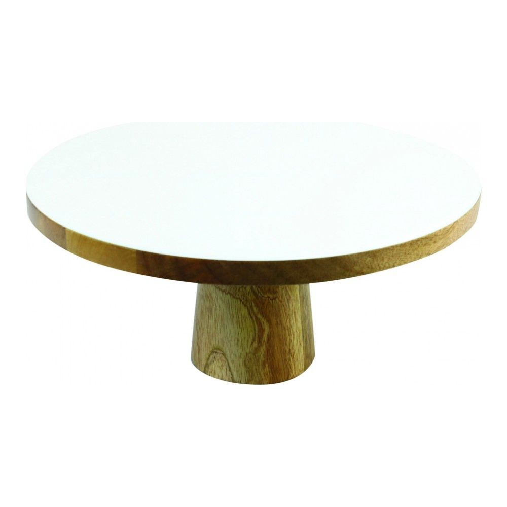 фото Подставка для торта be home mango wood&white enamel, 30.5см, 100-30be