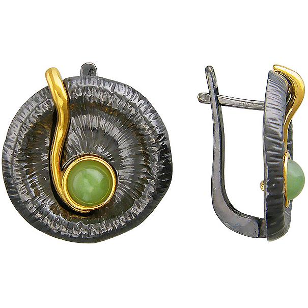 

Серьги женские из серебра Эстет 51С451051ПЧ, нефрит, 51С451051ПЧ