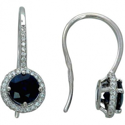 

Серьги из белого золота с бриллиантом/сапфиром Эстет 01С674340-1, 01С674340-1