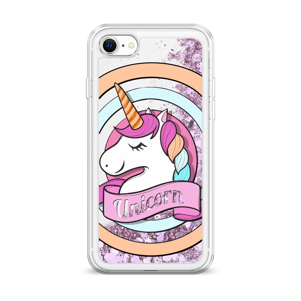 

Жидкий чехол с блестками "Unicorn зефирный" на Apple iPhone SE 2020, 12494-1