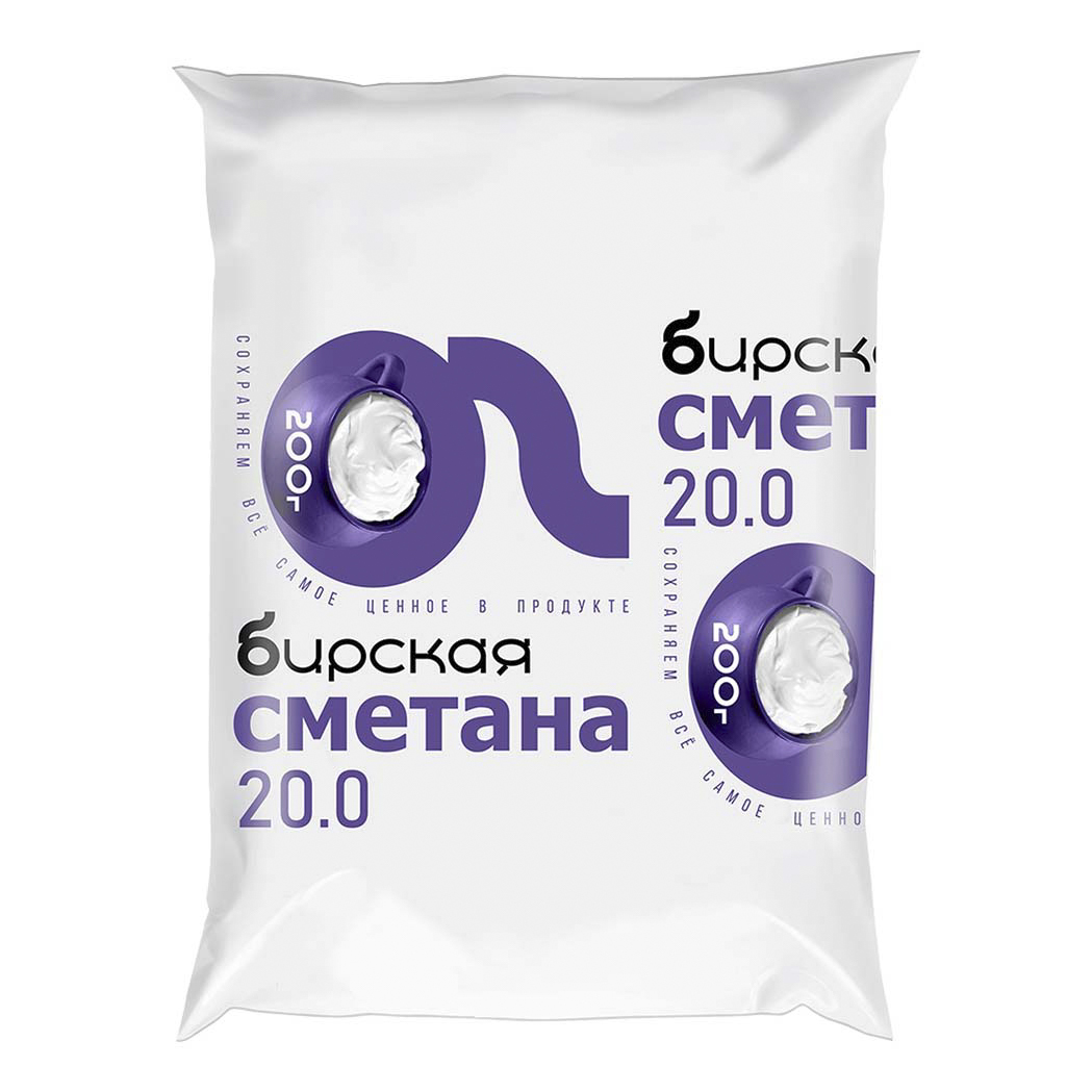 

Сметана Бирская 20% БЗМЖ 200 г