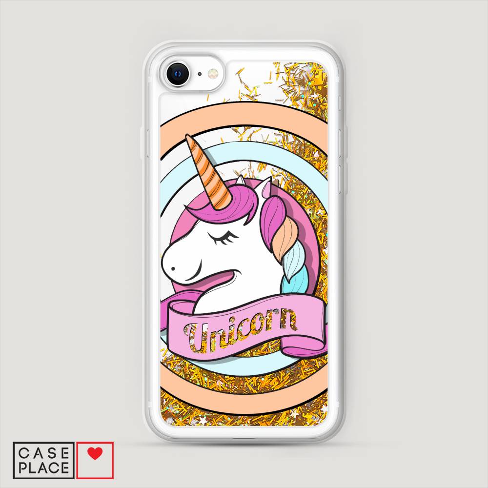 

Жидкий чехол с блестками "Unicorn зефирный" на Apple iPhone SE 2020, 12490-1
