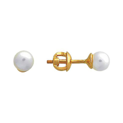 

Серьги из желтого золота с жемчугом Эстет 01С332298-1, 01С332298-1