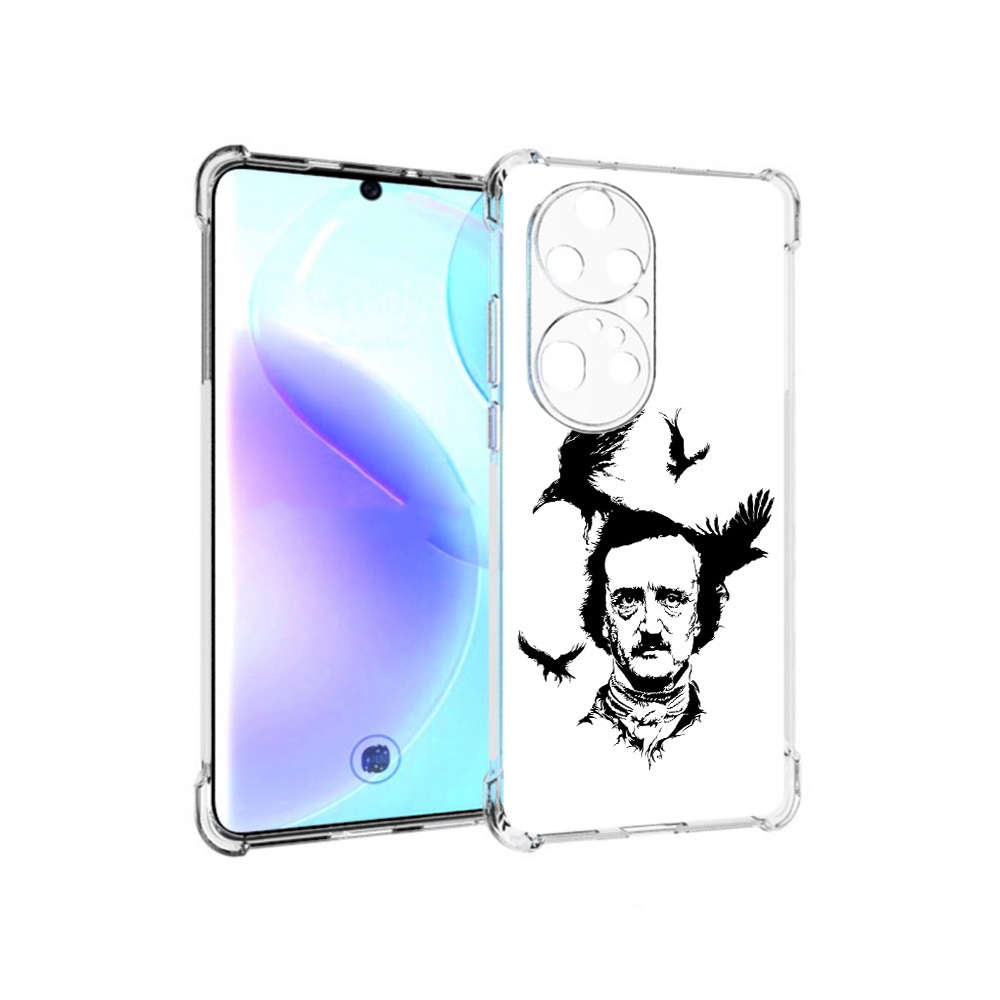 Чехол MyPads Tocco для Huawei P50 Pro Эдгар Аллан черно белый