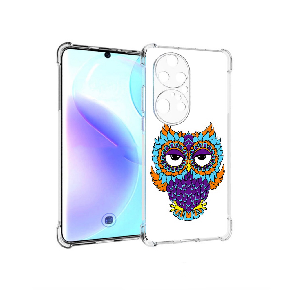 

Чехол MyPads Tocco для Huawei P50 Pro Цветная сова, Прозрачный, Tocco