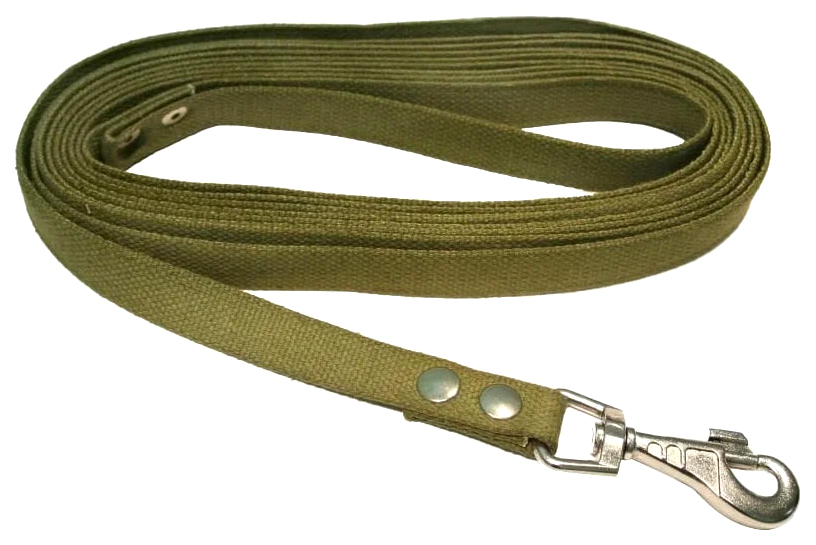 фото Поводок zooexpress брезентовый зеленый для собак 20 мм х3 м