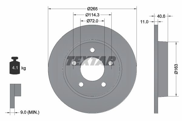 

Диск тормозной MAZDA 3 задний . 1 шт (min 1 шт)