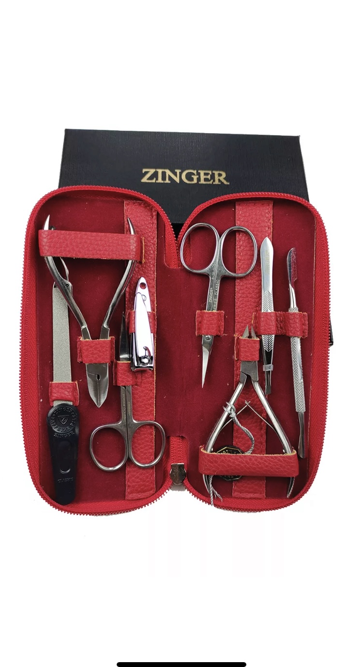Маникюрный набор Zinger 7106SM 8 предметов чехол на молнии красный прямоугольный набор чертежный глобус из 5 и предметов