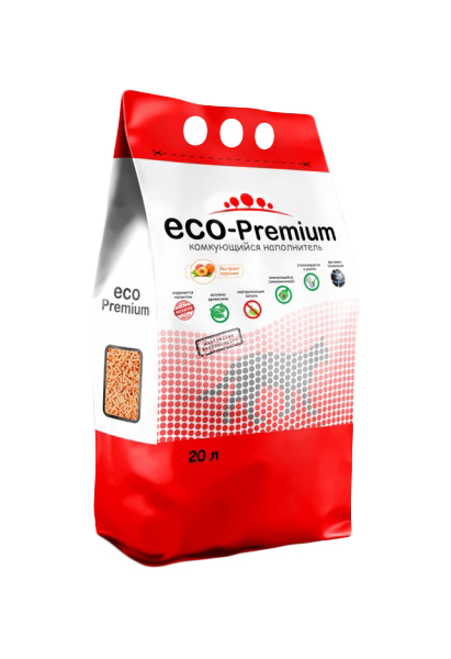 фото Наполнитель eco premium персик древесный комкующийся для кошек 20 л, 7,6 кг eco-premium